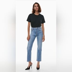 Denim Forum Aritzia The Arlo High Rise Straight Leg Denim Blue Jeans Size 25